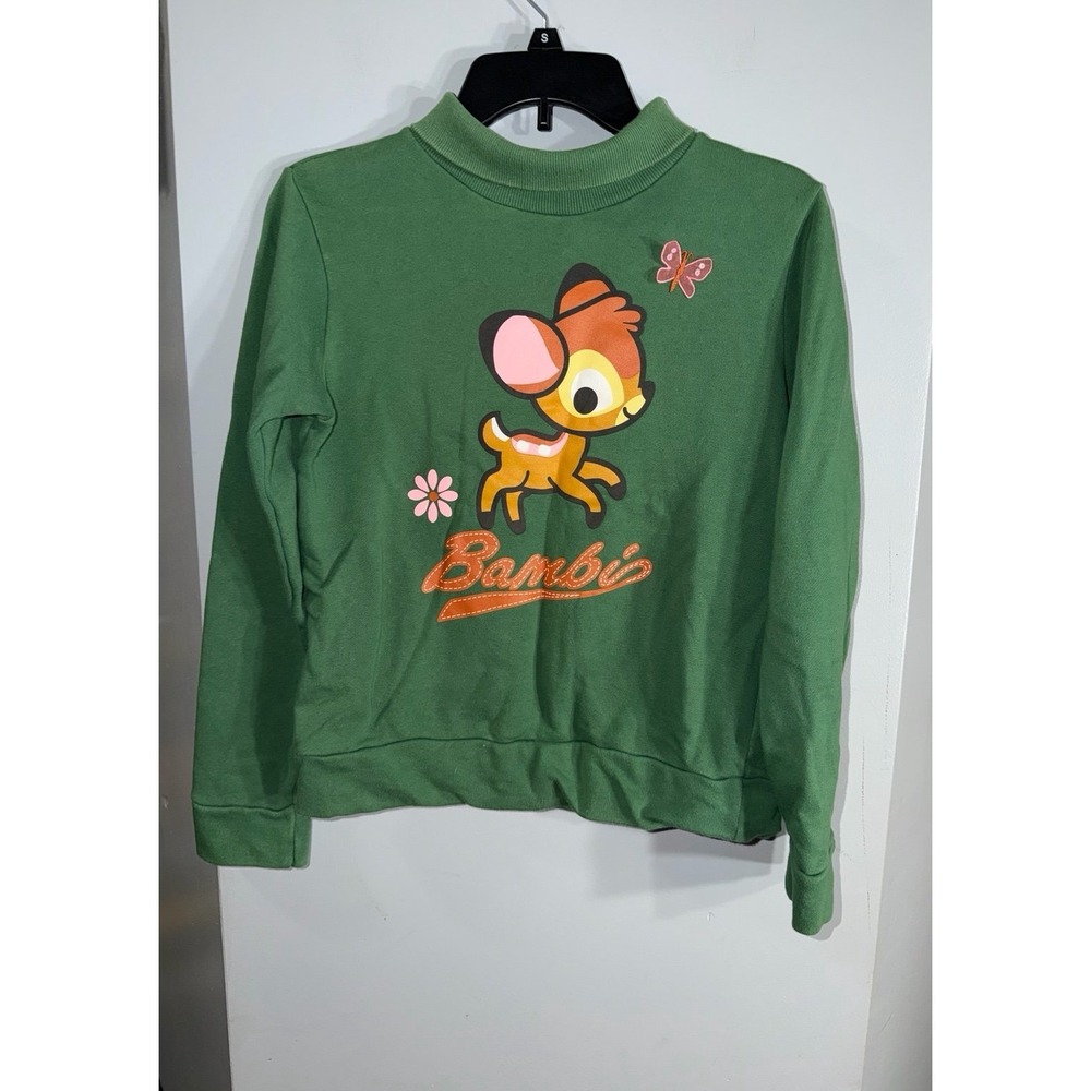 Disney Cuties green Bambi butterfly  sweatshirt girls 14-16 women's size small